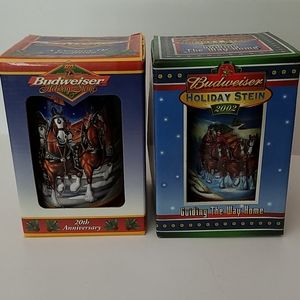 1999 2002 Budweiser Beer Steins Holiday 1999 2002